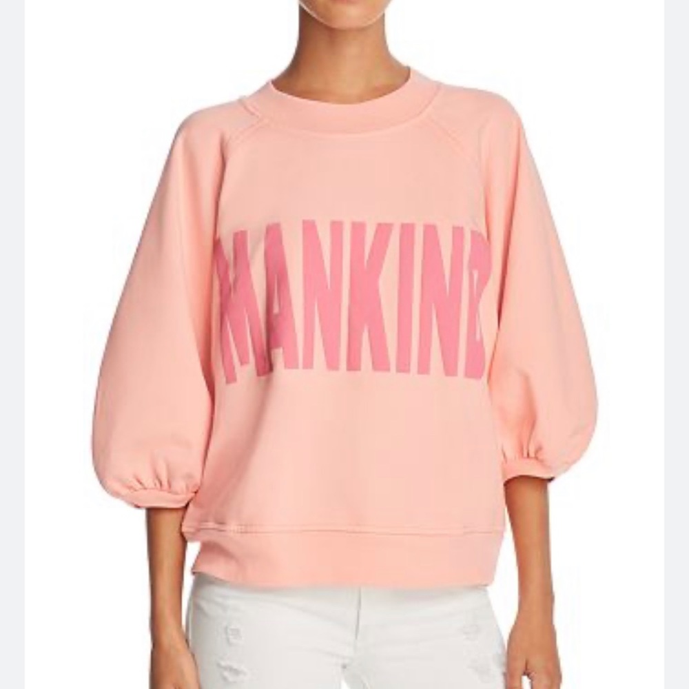 7 for all mankind balloon sleeve sweatshirt pink size small EUC